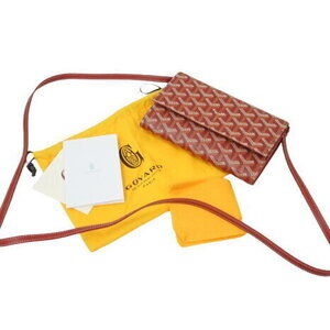 GOYARD Varenne Pouch Wallet Shoulder Bag Leather Red